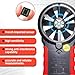 Handheld Digital Anemometer, Wind Speed CFM Meter Temperature Gauge with Digital LCD Display, Air Flow Velocity Tester for HVAC Shooting Drone Fishing Surfing, USB Data Upload, Real-Time Sampling