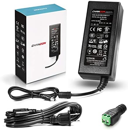 Chanzon 12V 5A 60W UL Listed AC DC Power Supply Adapter 2.1x5.5 2.5x5.5 Plug (Input 110V-220V, Output 12 Volt 5 Amp 60 Watt) Converter LED Driver Lighting Transformer for 12 V 5 A LED Strip CCTV