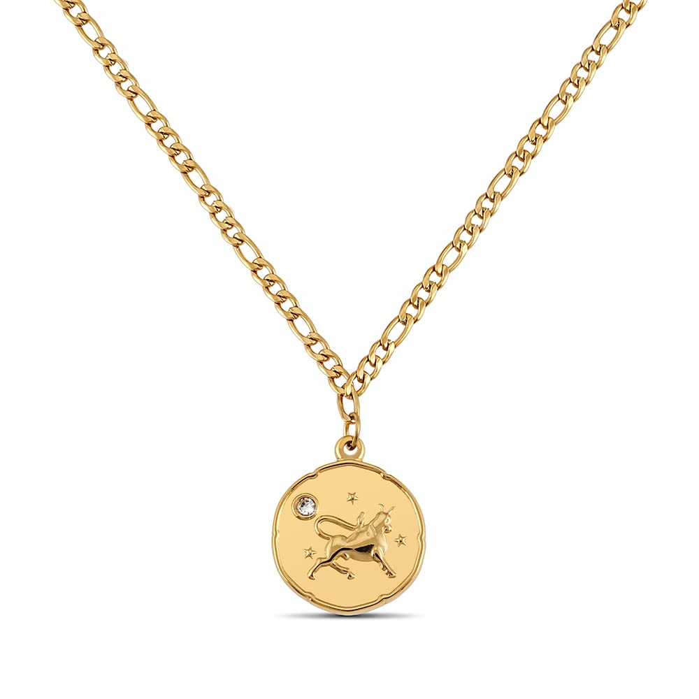 GD GOOD.designs Sternzeichen Kette Gold mit Geburtsstein für Damen | 18K vergoldete Halskette mit Zodiac Anhänger