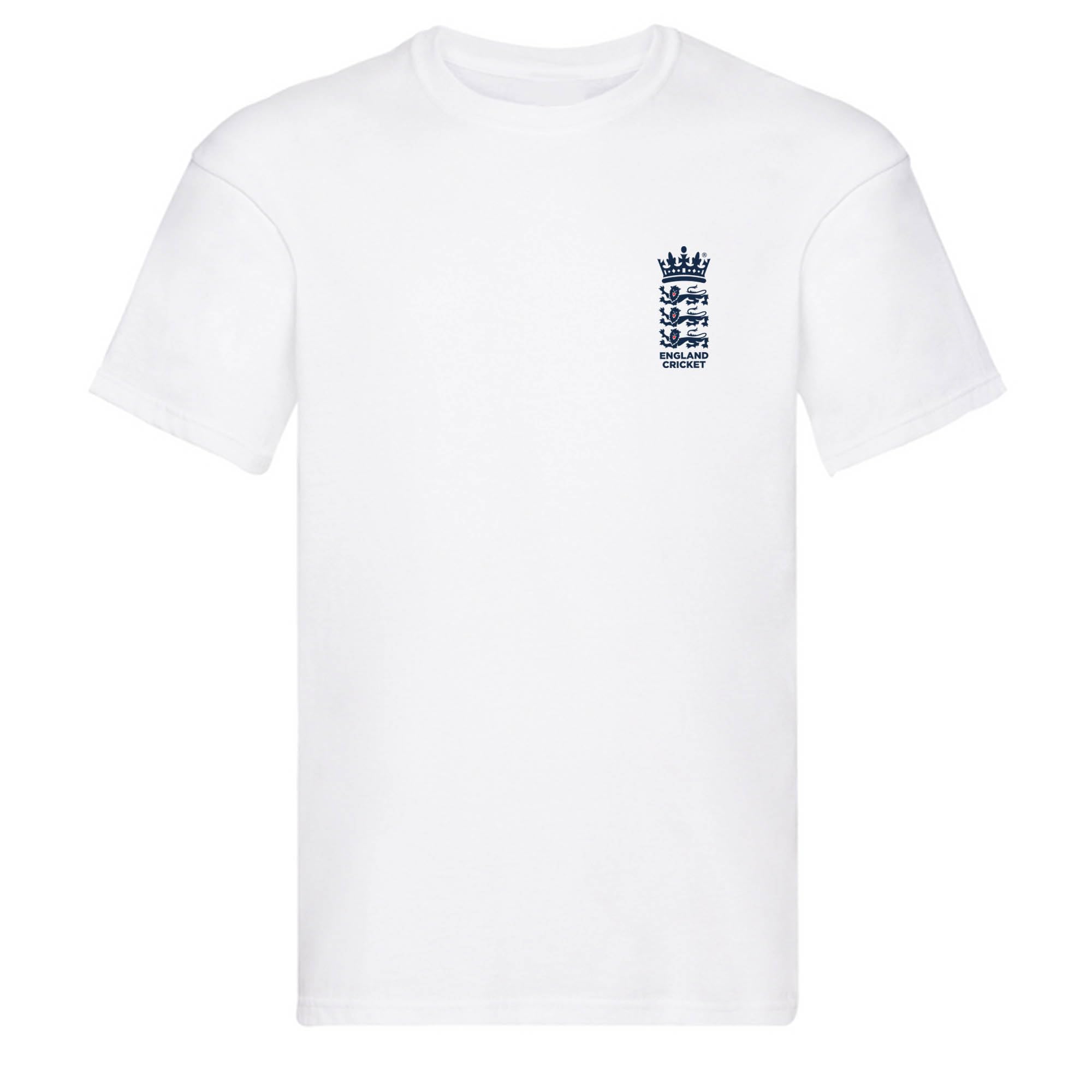 Hy-Pro Officially Licensed England Cricket White T-Shirt - Official ECB Three Lions Crest, Unisex Short Sleeve Cotton Tee, Sizes S–XL