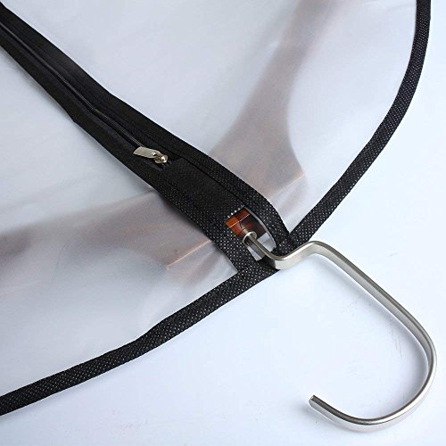 Moth Proof Garment Bags 60 x 120cm(24'' x 48'') Black Side Breathable Clear Garment Full Zipper Bags for The Winter Coats Jackets Clothes(Pack of 6) - Image 6