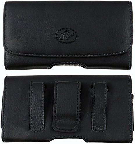 For Samsung Galaxy Note 3 Fits w/ Extended Battery on [A4T]Leather Case Pouch Holster Belt Clip