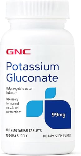 GNC Gluconato de potasio 99 mg, 100 tabletas, apoya la función muscular normal