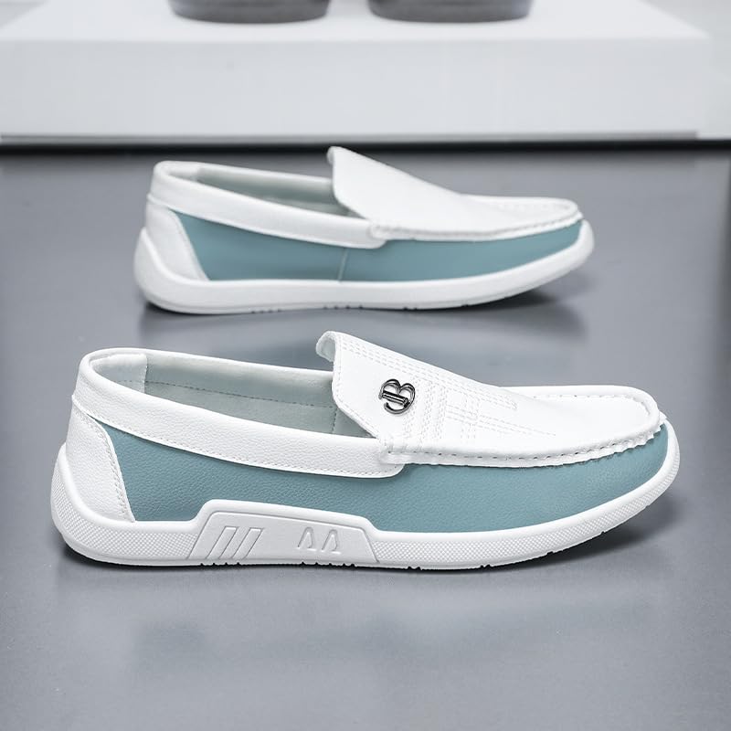 Men's Trendy Color Block Slip on Loafer Shoes - Comfortable Breathable Dress Shoes Men2