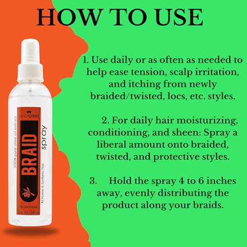 Black Queen Olive Oil Spray para Trenzas 8 oz miniatura 7