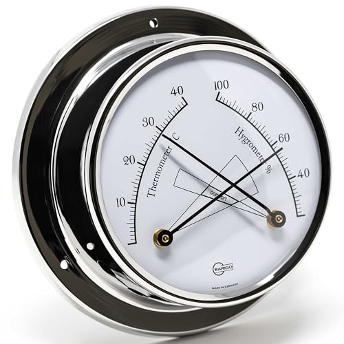 Thermomètre hygromètre de précision BARIGO Regatta en acier inoxydable 125mm