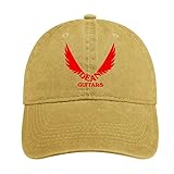 Casquette Baseballkappe für Herren Dean Cap Gitarren Gitarristen Cowboy Hut Kappe für Damen Verstellbarer Kopfgurt Band, mit Logo Gedruckt Muster, Sandfarben, Einheitsgröße