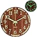 Leuchtende Wanduhr, 12 Zoll Große Wanduhr mit Tages Zeiger, Runde Wanduhr Modern, Nachtlicht Wanduhren Vintage Deko Zuhause Uhr Wand für Büro Küche Wohnzimmer Schlafzimmer Batteriebetrieben