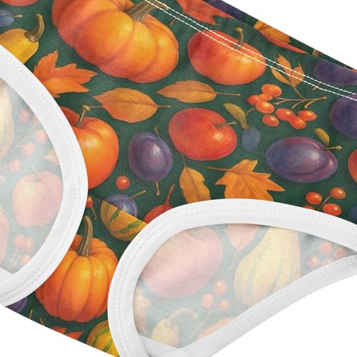 Joisal Cotton Girls Underwear Toddler Colorful Autumn Harvest Pumpkins Little Girl Panties Stylish Kids Undies Briefs 2t4