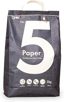 Omlet Premium Paper Cat Litter | Non-Clumping & Perfect for Kittens | Biodegradable and Lightweight Cat Litter Option | Excellent Odour Control and High Absorbency | No. 5 - Paper - 7 lbs. 11 oz.