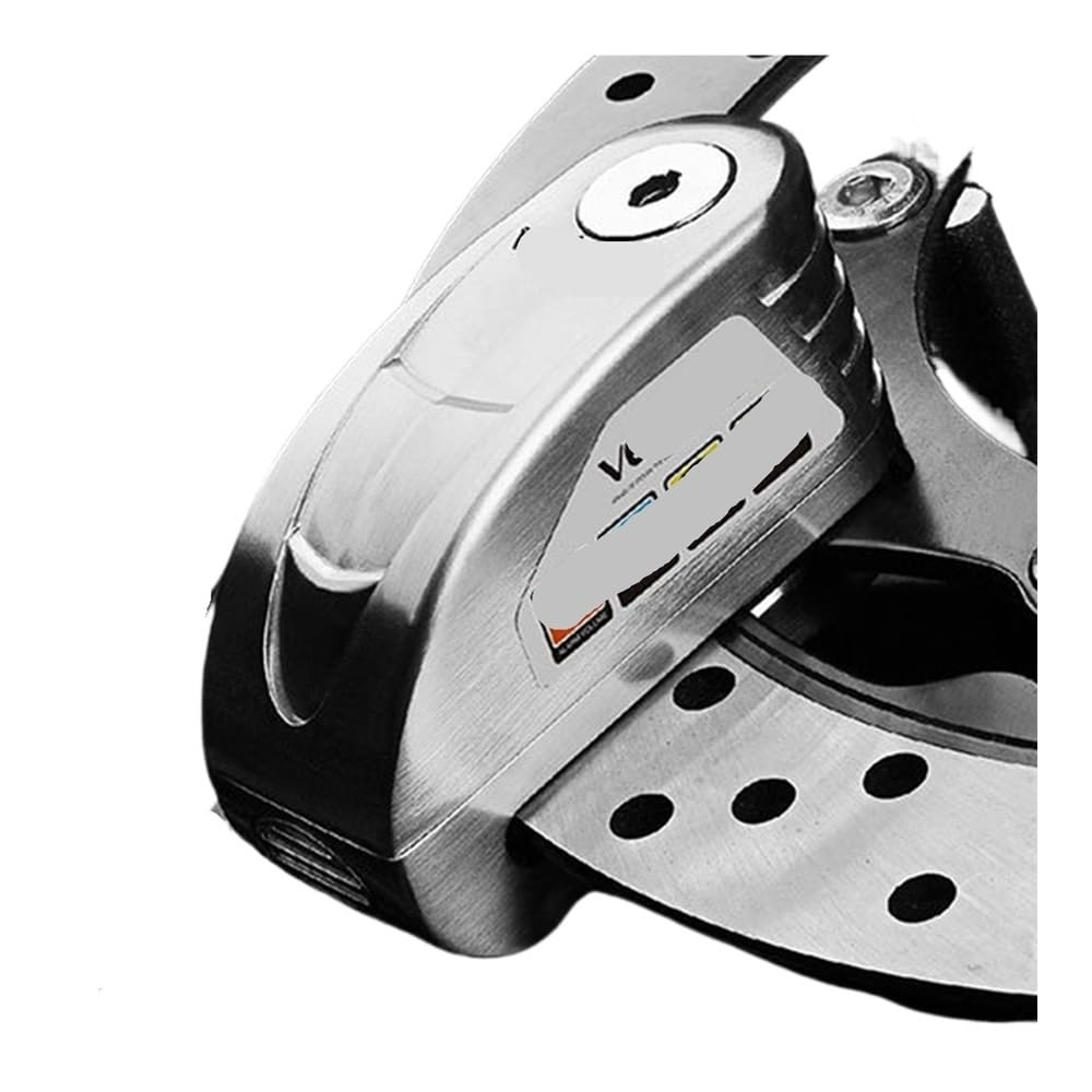 Serrure De Frein À Disque De Rotor De Frein De Sécurité Serrure De Moto Majoritaire Serrure À Disque De Vélo 130DB Bloc Disque Cadenas(White)