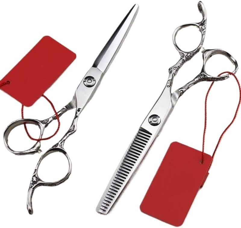 Hair Cutting Shears 6 Inch Upscale Plum Handle Scissors Barber Thinning Hairdressing Kit