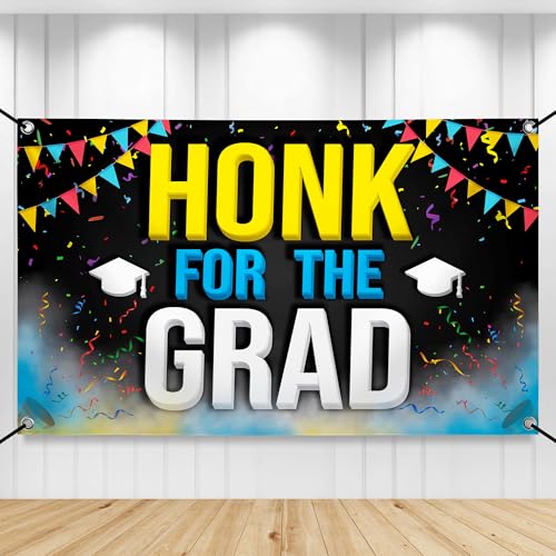 Image of KatchOn, Honk for The Grad Banner - Xtralarge, 72x44 Inch | Honk for The Graduate, Graduation Decorations 2026 | Graduation Banner for Graduation Decorations Class of 2026 Graduation Backdrop