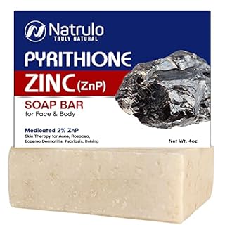 Herblov Pyrithione Zinc Soap Bar for Face & Body 4oz | 2% ZnP Bar Soap Skin Therapy Cleanser for Acne Rosacea Eczema Dermatitis Psoriasis Itching | Cleansing Calming Facial Wash | Made in USA