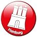 Produktbild Kühlschrankmagnet Stadt Hamburg Wappen Geschenk Magnet Fan Städte Souvenir für Magnettafel stark groß Ø 50 mm