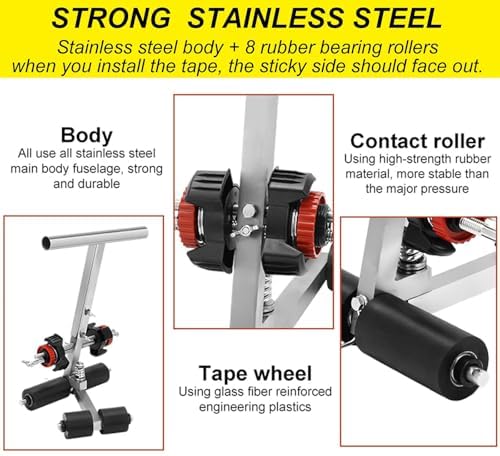 Floor Tape Applicator - Court Line Tape Machine for Precise Floor Markings on Tiles & Concrete, Includes Circle Kit for Easy Application