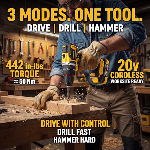 Brushless Cordless Power Tool Combo Kit for Heavy DIY & Semi-Professional Use – 50Nm Drill Driver, 380Nm Impact Wrench, 5" Angle Grinder LCD, 2×3000mAh Batteries, Carry Case &&Accessories - Image 3