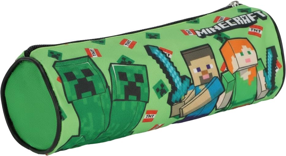 Astuccio MINECRAFT A 3 Scomparti – 22x12 Cm, Portapenne E Cancelleria Per Scuola E Asilo, Zainetto E Cartella, Regalo Bambino - Foto 2