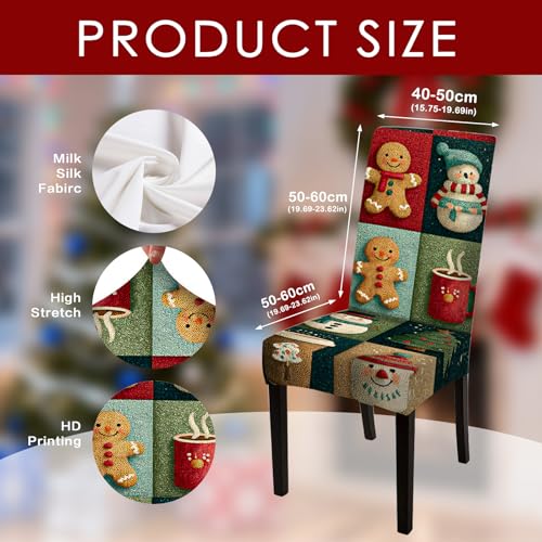 Image of Nuxovilar 6 Pack Snowman Stretch Chair Slipcovers