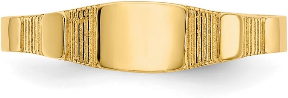 JewelryWeb 14k Yellow Gold Solid Polished Square Signet Ring Size 1.75 Ring for Women - Image 5
