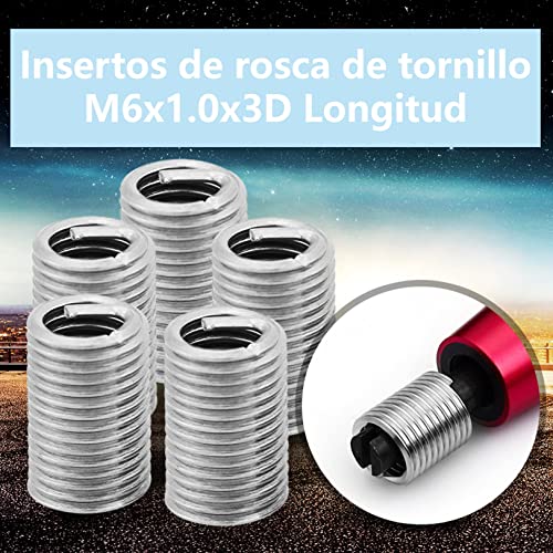 50pcs m6 x 10 x 3d stainless steel coiled wire helical screw thread inserts helicoil wire thread inserts ss304