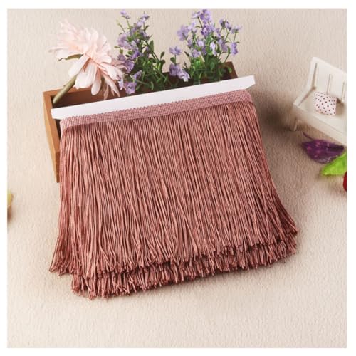 Qiantull Cinta de flecos de seda de 10 metros, borla de flecos de seda, flecos de baile, cinta decorativa, accesorio de costura para manualidades, disfraces, decoración, 25# 10 m x 15 cm