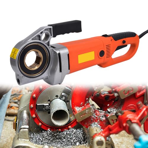 GESAIDES Roscadora de Tubos Eléctrica, Máquina Roscadora de Tubos de 2300 W con 6 Matrices, Máquina Roscadora de Tubos Portátil con Motor de Cobre, Kit de Roscado de Tubos Eléctrico Portátil
