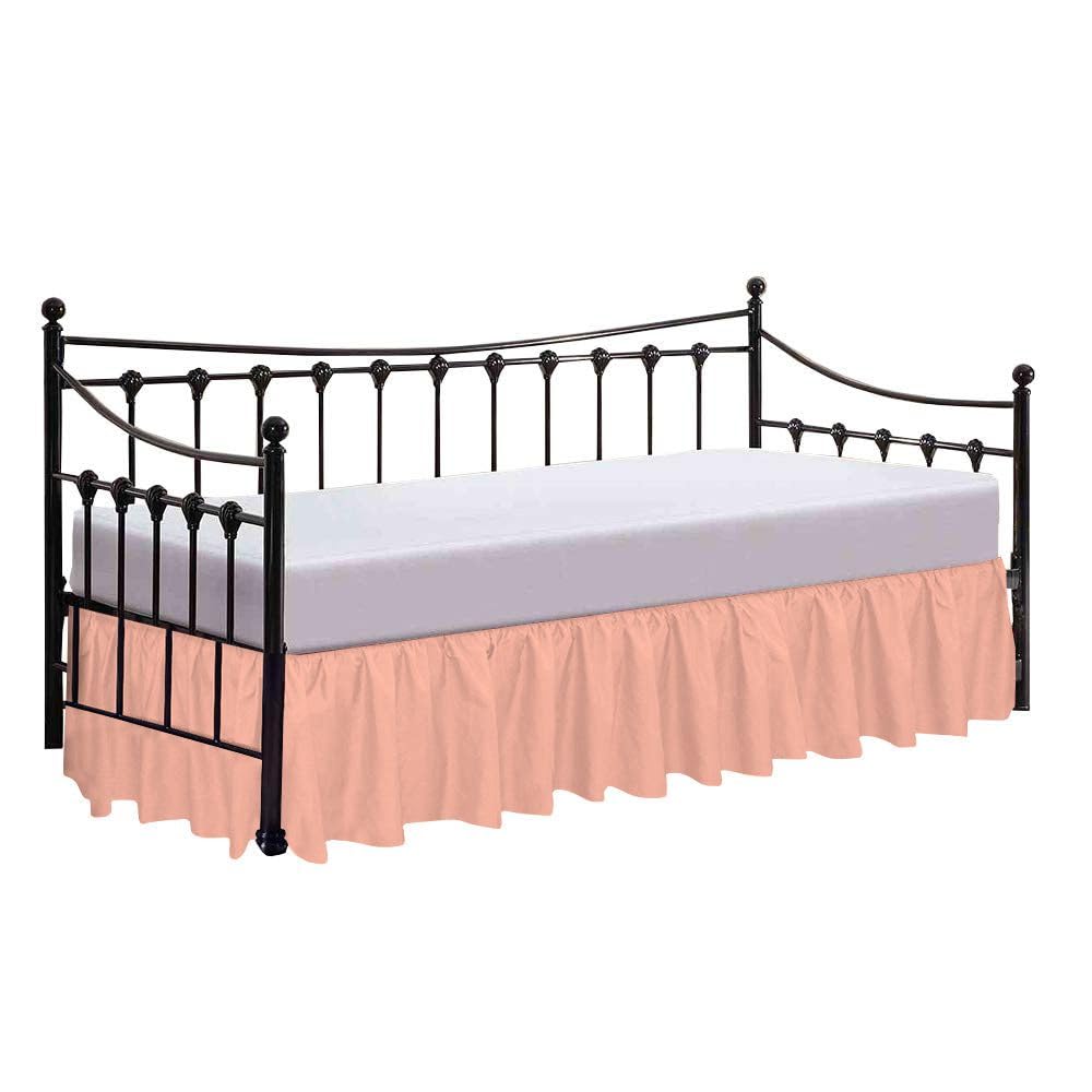 Day beds Three Side Coverage Easy fit Dust Ruffle Bed Skirt with Split Corners for Made with Fresh
