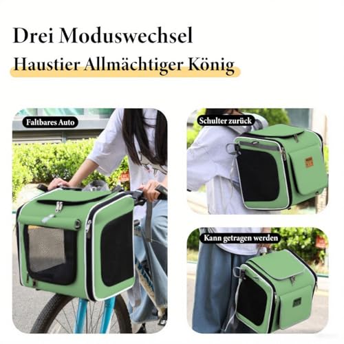 Hundekorb Fahrrad Vorne,Erweiterbarer Faltbarer Hund Bike Korb,Haustier Fahrradkorb Mit 4-Offenen Türen 4-Mesh-Fenster,Hundefahrradkorb Vorderkorb Tiere bis 10 kg,Für Kleine Hundekatzen Welpen Pet