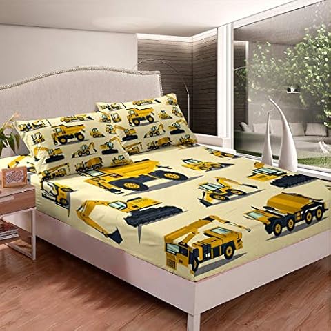 Juego de sábanas para Camiones de construcción para niños Cover
