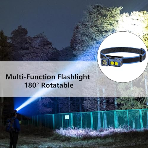 Head Lamps Rechargeable, Ultra Bright Head Torch, Waterproof Hands- Led Gear, Adjustable Beam Angle Light Strip, Survival Equipment for Camping, Fishing, Hiking, Night, Running – Image 5