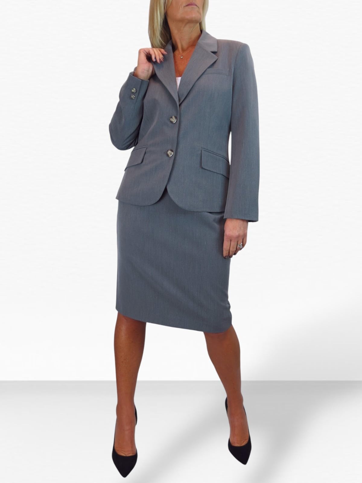 Ensemble Veste Et Jupe Deux Pièces pour Femme, Entièrement Doublé, Lavable, Idéal pour Les Soirées, Le Bureau Et Les Affaires