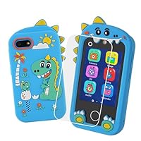 Kids Smart Phone for Boys, Rechargeable Kids Phones Toys with Dual Camera, Games, Music, Birthday for 3 4 5 6 7 Years Old Boys, Built-in 8G Card, Lanyard Accessory