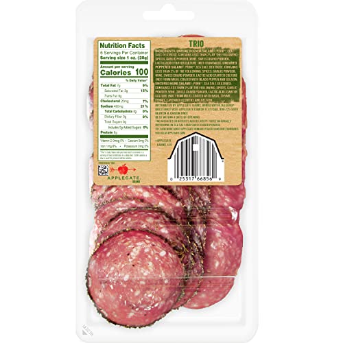 Applegate 0025317668569 Natural Uncured Genoa Salami Trio Sliced thumb #2
