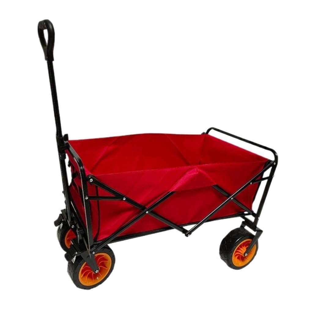 Fgjsfhrdtu Red Off-Road Wheel Shopping Cart, Outdoor Camping Trailer Trolley(Red)