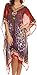 Sakkas Tala Rhinestone Accented Multicolored Sheer Beach Dress/Cover Up