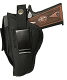 Gun Holster fits Walther Creed Black Nylon Ambidextrous Use Left or Right Built In Magazine Holder Adjustable Retention Strap Gun Slinger Holster