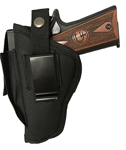 Gun Holster fits Walther Creed Black Nylon Ambidextrous Use Left or Right Built in Magazine Holder Adjustable Retention Strap Gun Slinger Holster