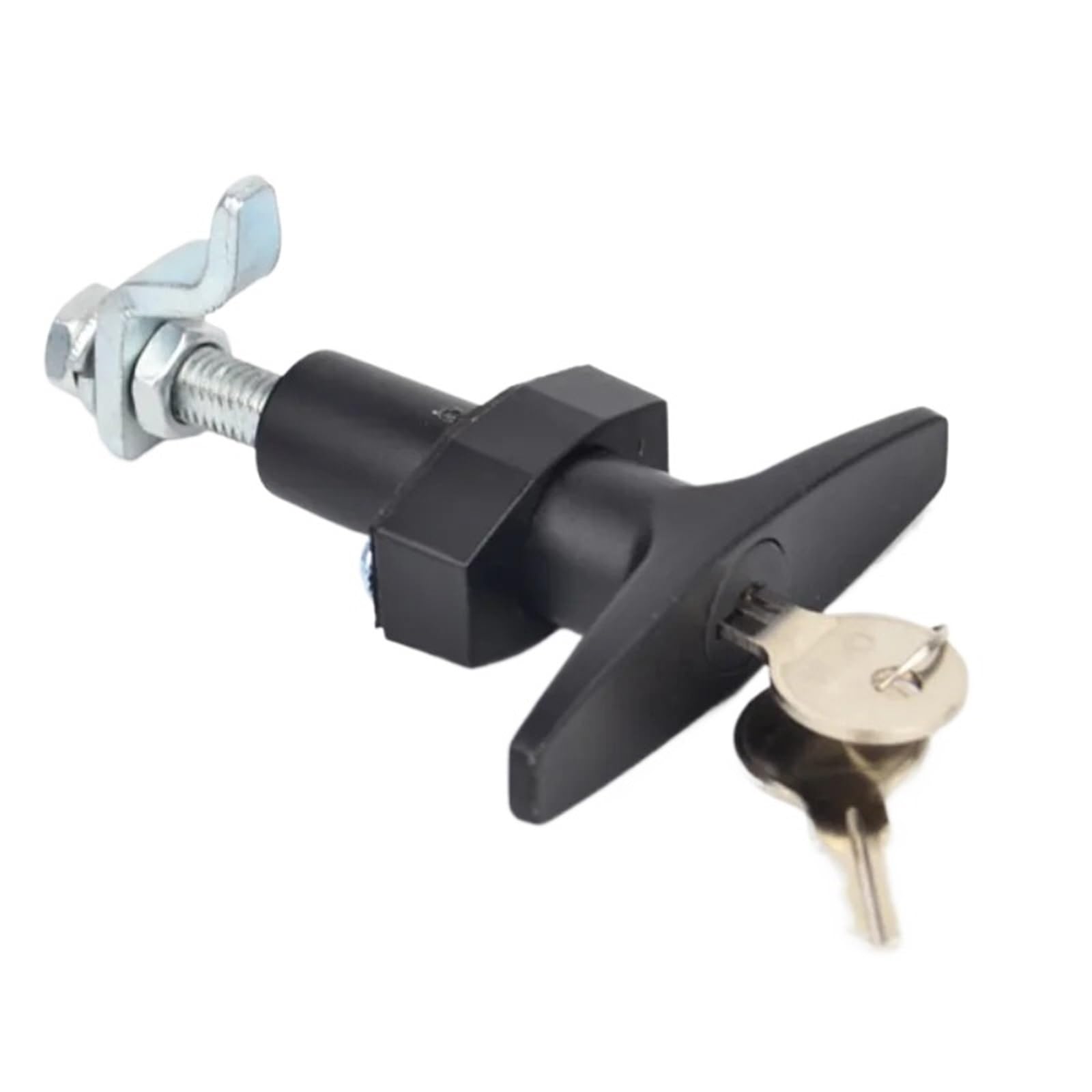 Black T Shape Handle Lock,Equipment Telescopic Door Locks, Switch,Industrial Cabinet for Cabinet Letterbox(with Key)