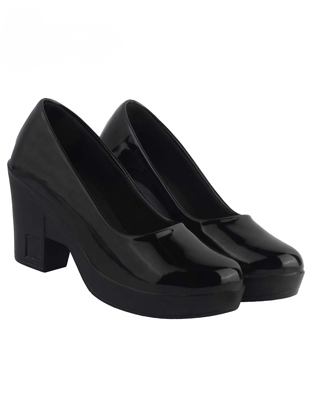 Solid Pumps for Women & Girls Pointed Toe and Bow Detailed Stylish Close Toe Heels for Casual & Party Footwear