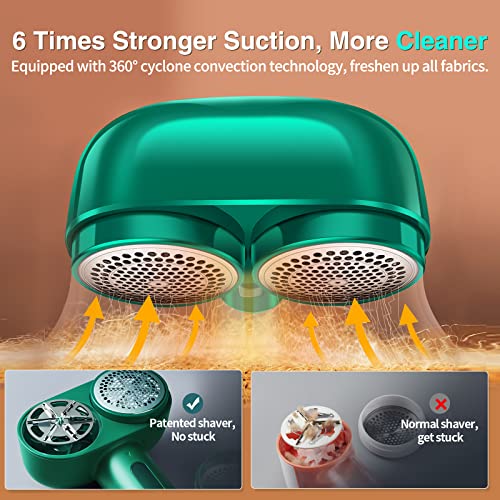 Ranvoo Fabric Shaver, Dual-Head Efficient Faster Rechargeable Lint Remover, 0 Damage 100% Remove Fuzz/Pill Defuzzer For Clothes, Sweater, Couch & Furniture, Clothing Shaver With 2 Replace Head Blades #TOP2