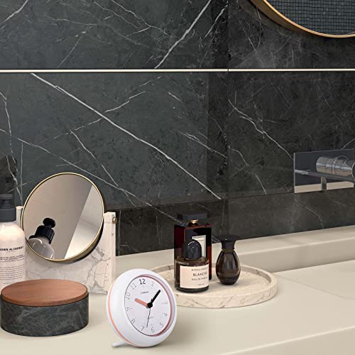 Ostar Waterproof Bathroom Shower Clock, Analog Quartz Clock Hanging Stand Dual Purpose, One Aa Battery Operated 4.72 Inch Round Size #TOP1
