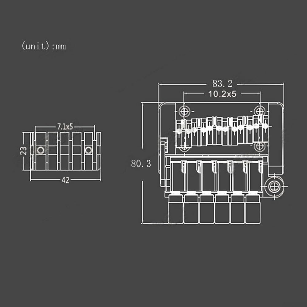 Tremolo per chitarra elettrica senza testa, prestazioni di alta qualità per corde a 6 corde, sistema cordiera in metallo compatibile con corde a sfera singola, include dado di bloccaggio,