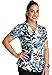 Cherokee Prints Women Scrubs Top V-Neck Print CK703, M, Brushy Botanical