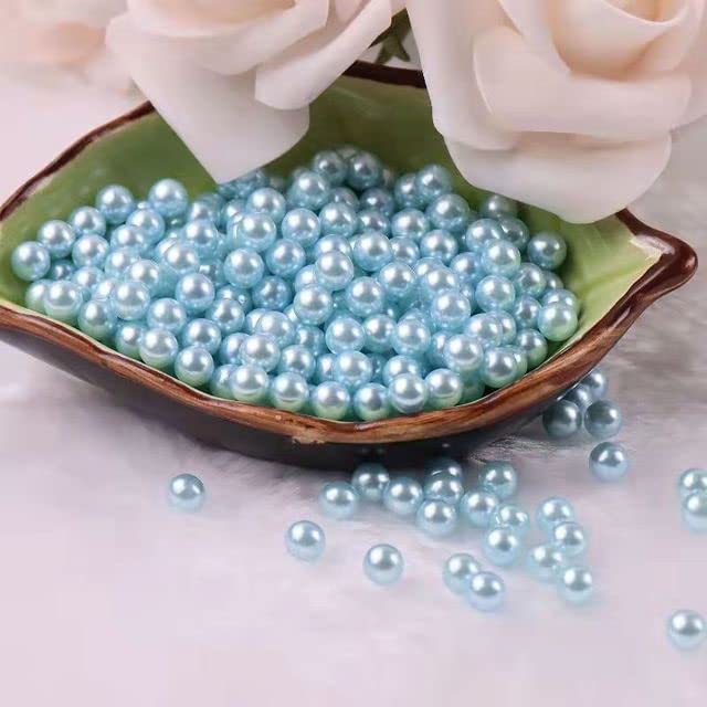 Perla suelta de 1,5mm-12mm, 20 colores, sin agujeros, perla de imitación de plástico DIY para ropa, arte de uñas, decoraciones artísticas, azul cielo, 7mm, 2000 Uds.