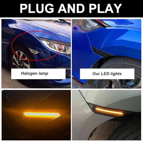 Luces de esquina y marcador lateral compatible con Civic Hatchback 6