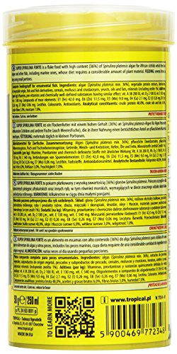 Ração Para Peixes Super Spirulina Forte 350ml 50g Tropical Tropical Para Peixes