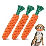YEWCEP 3 Stück Hundespielzeug Karotte, Hundespielzeug Kleine Hunde Kauspielzeug Welpe für Kleine und Mittelgroße Hunde, Spielzeug für Hunde Zur Zahnreinigung und Stressabbau