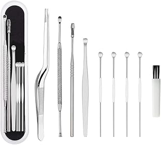 8 unidades / set de aco inoxidavel para limpeza de cera de ouvido Ferramentas de remocao de cera de ouvido Conjunto de pincas de remocao de cera de ouvido de aco inoxidavel Ferramenta de limpeza com caixa de armazenamento (prata)