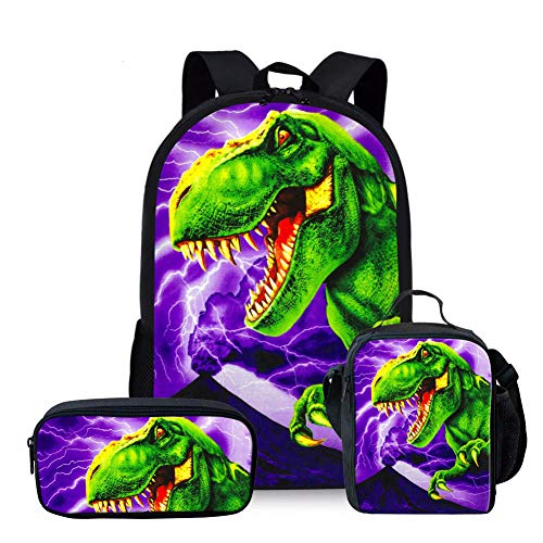 Nopersonality Dinosaur Shark School Bag and Lunch Estuche para lápices para niños escuela